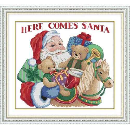 Christmas gift cross stitch kit aida 14ct 11ct count printed canvas stitches embroidery DIY handmade needlework