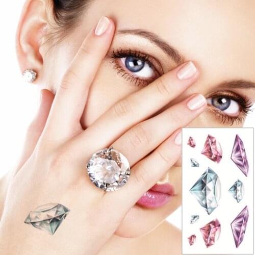 SHNAPIGN 24 Style Mini Temporary Tattoo Body Art, Lovely Diamond Designs, Flash Tattoo Sticker Keep 3-5 days Waterproof 10.5*6cm