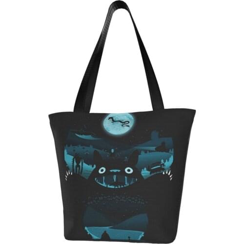 Totoro Shopping Bag Work Woman Handbag Bulk Reusable Polyester Bags