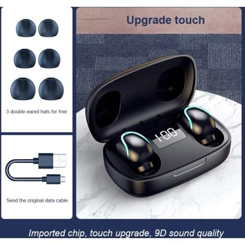 TWS Wireless Bluetooth Mini Headphones Waterproof Stereo Sports Earbuds LED display In-Ear Hands-Free Microphone Ear