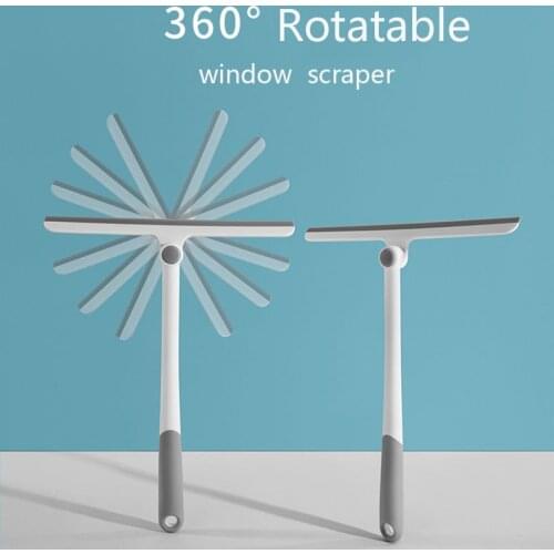Rotatable Silicone Glass Wiper Shower Squeegee Window Squeegee Scraper Cleaner Crystals Mirror Wiper Scraper Glass Cleaning Tool
