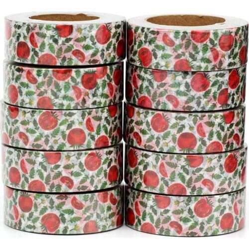 10pcs/Lot Decorative Vegetable Tomatoes Leaves Washi Tapes for Bullet Journal Adhesive Masking Tape Papeleria
