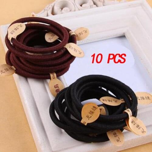 10 Piece / Lot Women Simple Elastic Headbands Black Brown Hair Ropes Rubber Band Hair Accessories For Women Tying Rubber