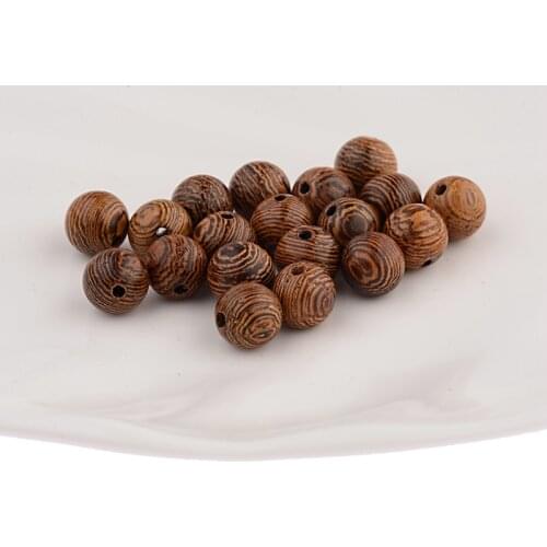 100PCS/Lot 8MM Prayer Natural Wooden Beads Charms Brown DIY Beads For Jewelry Making Round Shape BD092