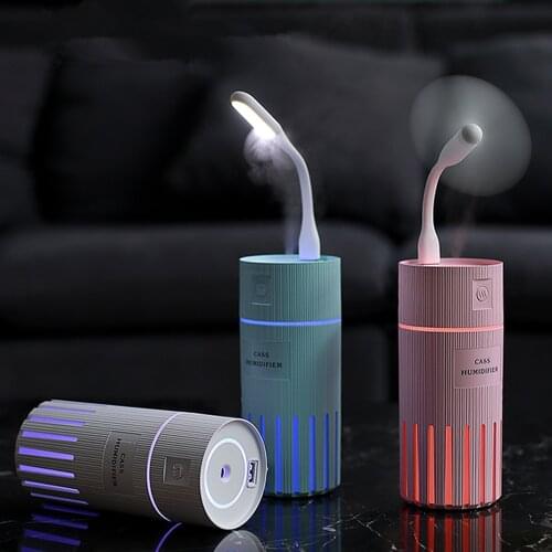 3 in 1 Air Humidifier 320ML USB Mini Ultrasonic Essential Aroma Diffuser Car Home Portable Colorful Lamp Air Purifier Mist Maker
