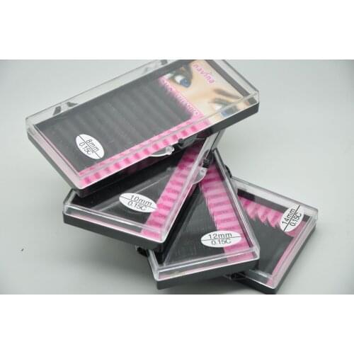 4cases C Curve 8/10/12/14mm Lashes Semi-Hand Made Black False Eyelash Natural Long Cluster Extension Makeup Lashes