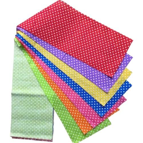 7pcs 9cmx50cm Dots 100% cotton jelly roll fabric strips New Arrival sewing textile sets patchwork quilting dolls cloths tildas