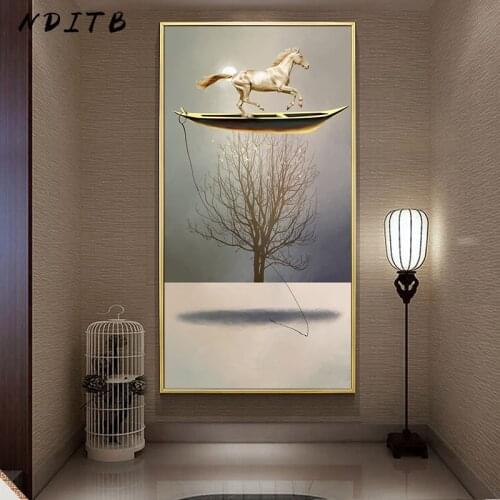 Horse Boat Abstract Canvas Poster Print Post Modern Wall Art Painting Artwork Minimalist Picture Living Room Corridor Decoration