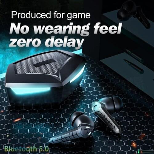 Wireless bluetooth headset no sense delay game headset wireless Bluetooth headset cool black Technology audiophile headphones