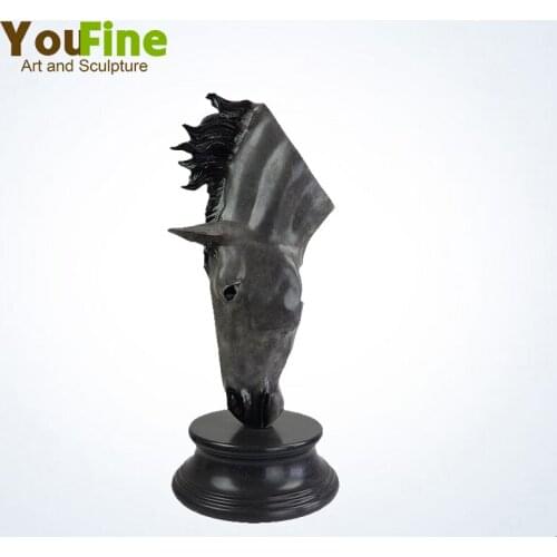 Bronze Horse Head Sculpture Bronze Animal Bust Sculpture Large Horse Bronze Bust Statue Ornament Modern Art Home Office Decor