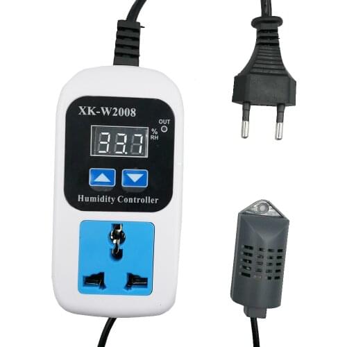 0%~99%RH Digital Humidity Controller Hygrostat Humidity Moisture Control Switch Socket Outlet Inlet EU Plug Hygrometert 110-220V