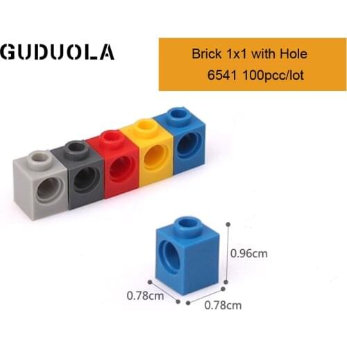 Technic Parts 6541 Technic Brick 1x1 with Hole Building Block MOC Parts Creative Toys Compatible All Brand 100pcs/lot