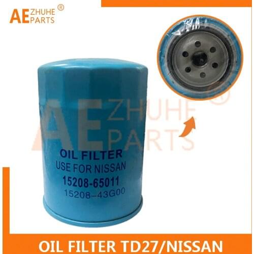Forklift Parts Engine Oil Filter 15208-43G00 15208-65011 Fit Nissan TD27 Engine Machine Filter Element 1520843G00 1520865011