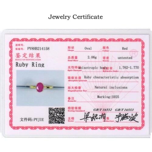 GTC Jewerlry Certificate Gemstone Jewelry, Professional Fine Jewelry Loose Gemstone Certificate English and Chinese Version