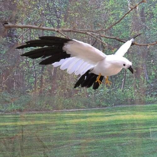 Artificial feathers bird spreading wings seagull toy 32x50cm model home decoration Performing prop gift h1091