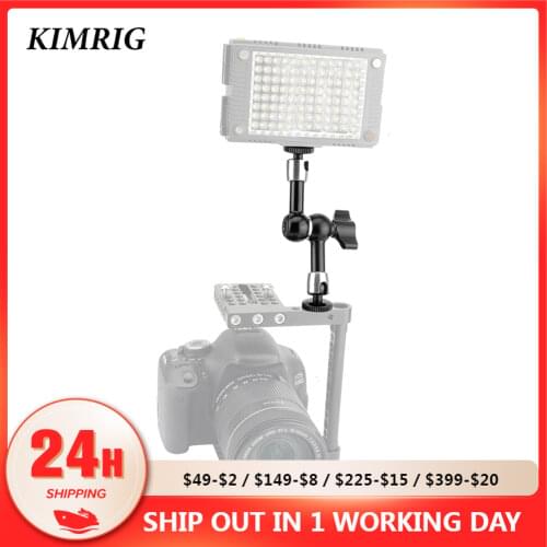 KIMRIG Camera 5.7 Inches Articulating Arm EVF Mount Microphone Mount Universal 1/4" to 1/4" Aluminum Magic Arm Camera Accessory