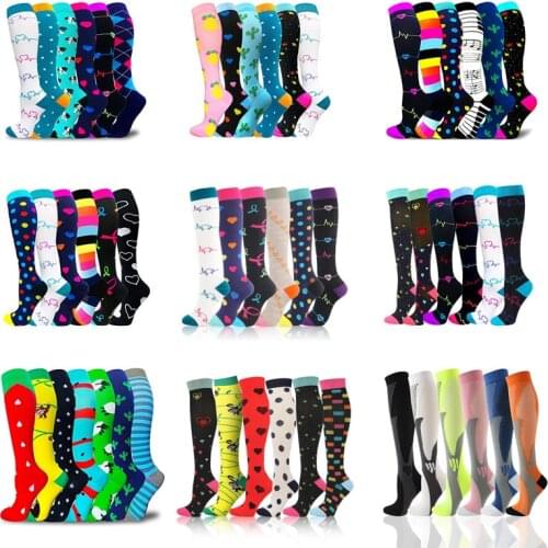 Compression Stockings Dropshipping Multi Pairs Varicose Veins Atheletics Soccer Tube Socks For Men & Women Nurses Diabetic Edema