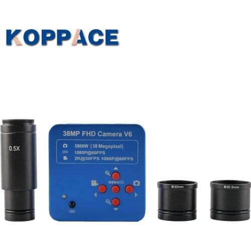 KOPPCE 38 Million Pixel Microscope Camera 0.5X Electronic Eyepiece HDMI Camera Interface 23.2mm to 30mm Und 30.5mm Adapter