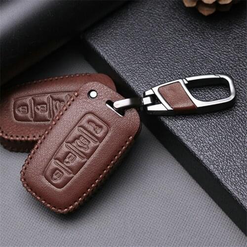 For Kia Rio Niro Sportage 3 4 Ceed Picanto Soul Sorento Cerato K7 Stinger 2019 2020 Leather Car Key Case Cover Key Ring Holder