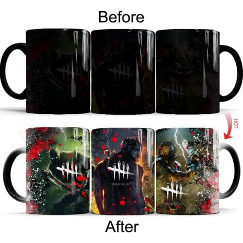 Dead by Daylight Mug 350ml Color Changing ceramic creative Coffee Cup Sensitive Mugs Magic Mug Milk Tea boy gift Cups
