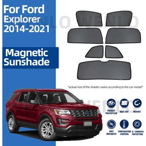 For Ford Explorer 2014-2019 Magnetic Mesh Window Shade Windshield Sunshade Protective Cover Sun Screen Curtains Windscreen Visor