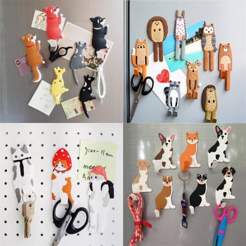 Cute Magnetic Hooks Removable Fridge Sticker Refrigerator Magnet Hanger Key Holder Storage Hook Home Kitchen Accessories