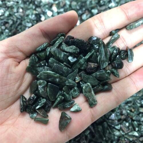 Wholesale 100g Natural Seraphinite Clinochlore Tumbled Stones Crystal Reiki Chakra Stones and Crystals
