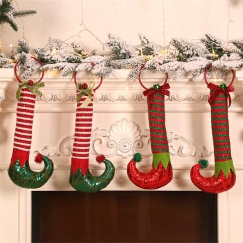 Christmas Tree Decoration Navidad Elf Leg Door Knocker Pendant Christma Home Decoration Merry Christmas New Year Gift Decoration