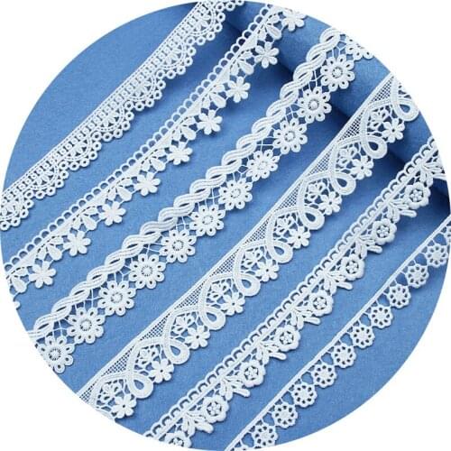 New Unilateral Wave Water-soluble Lace Fine White Milk Silk DIY Embroidery Lace Small Barcode Wedding Dress Accessories