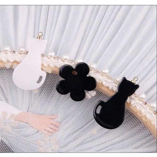 New style 50pcs/lot animals cartoon cats/flowers shape acrylic beads diy jewelry earring/garment pendant accessory