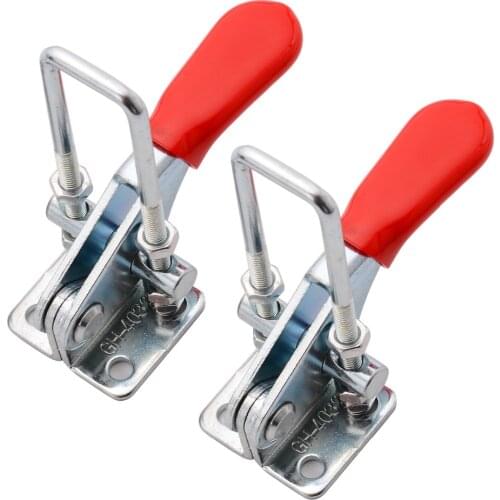 2PCS Adjustable Toggle Latch Catches Spring Loaded Case Box Hasps Lock Durable Galvanized Iron Hardware Furniture Lock Silver