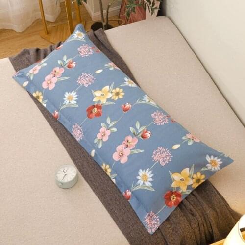 Bedding Cotton Print Double Long Pillowcase Cotton Long Pillow Cover With Hidden Zipper 45x120cm, 45x150cm,45x180cm #/L