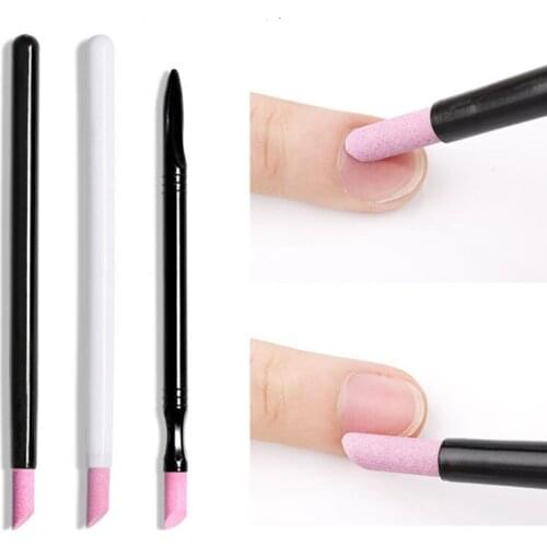 Professional Cuticle Pusher Sticks File Dead Skin Remover Quartz Stone Scrub Pen For Manicure accessories nail Art care Tools