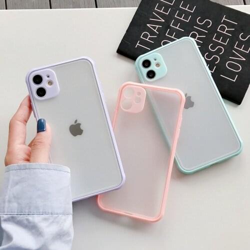 2 in 1 PC+TPU Phone Case on iphone 12 Pro 12 mini 11 Max Simple lens protection Cover For iphone 11 X XS Max XR Shockproof Cases