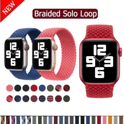 Nylon braided strap for Apple watch, elastic fabric strap for Apple watch 44mm, 40mm, 38mm and 42mm, iWatch series3 4 5 se 6