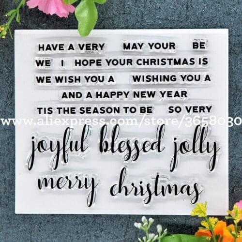 Merry christmas HAPPY NEW YEAR WISHING Scrapbook DIY photo cards rubber stamp clear stamp transparent stamp 10.5x12cm 8101556
