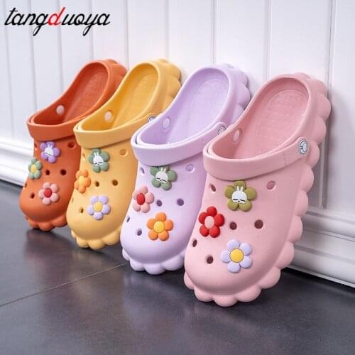 Cartoon Lovely Women Slippers shoes Bottom Home Slippers Summer Sandals Slides Women Hollow Out Beach Shoes Flip Flops Muje
