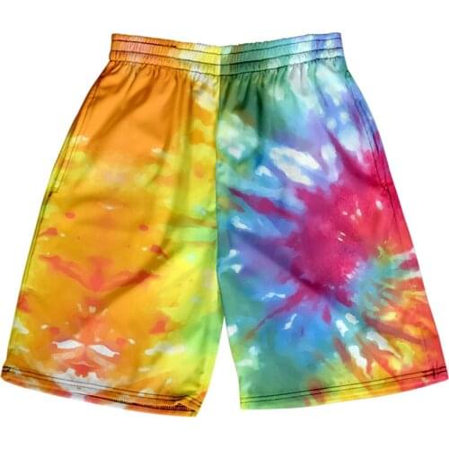 2020 New 3D Tie Dye Loose Sport Shorts Men Women Colorful Psychedelic Summer kimono Short Pants Hot Sale Sweatpants No belt