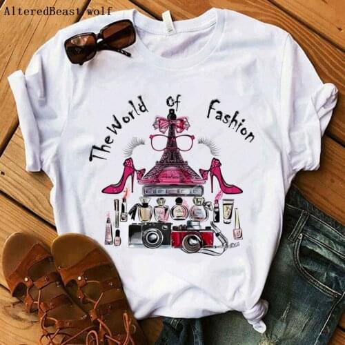 The World of fashion Paris Eiffel Tower t shirt Women vogue T Shirt Women print streetwear tops casual short sleeve lovely tee