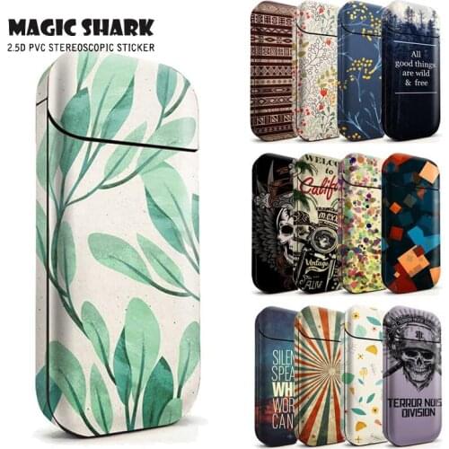 Magic Shark Matte Merry Christmas Skull Leaf Star Shockproof Full Wrap Cover Skin Film Sticker for IQOS 2.4 Plus