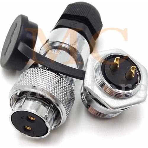 WS20 2 3 4 5 6 7 8 9 10 12pin Metal Power Connector, Electrical Waterproof Power Plug Socket, Aviation Partition Connector