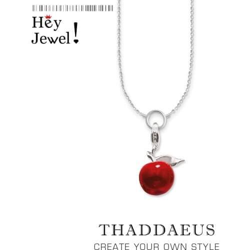 Ladies Necklace Apple Red,2020 Autumn Brand New Fine Jewelry Europe 925 Sterling Silver Symbol of Perfection Gift For Women