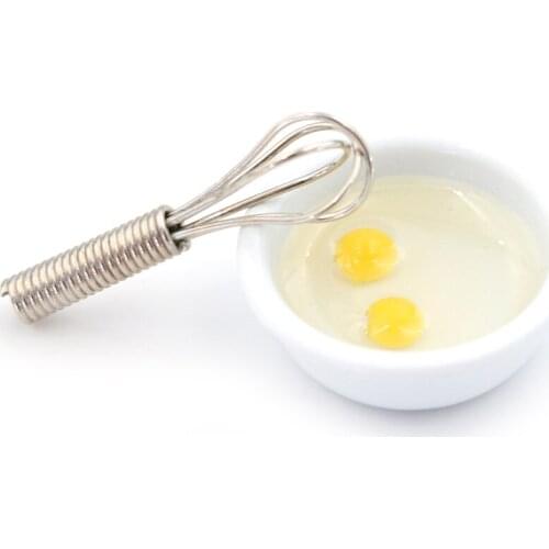 1:12 Dollhouse Miniature Accessories Egg Whisk & Bowl Simulation Kitchen Food Furniture Toys For Doll House Decor