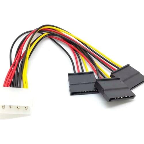 10pcs 4 pin IDE Molex to 3 Serial ATA SATA Power Splitter Cable connectors