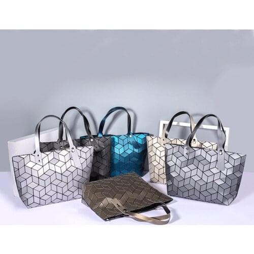 17 Inch Geometric Luminous Tote Bag,Women Handbags,Foldable Crossbody Bags,Shoulder Bag