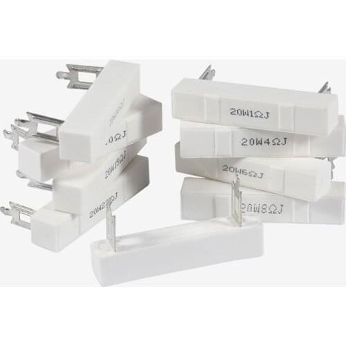 2pcs 1Ohm-5.6Ohm 20W Speaker Frequency Divider Audio Stereo Crossover Ceramic Resistance Cement Resistor