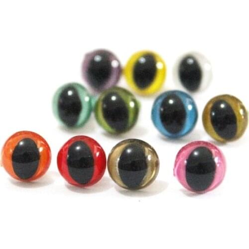 200pcs/lot new lovely 9mm toy cat eyes plastic safety eyes + brown toy eyelid for diy diy findings--color option