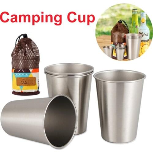 8pcs Outdoor Camping Cup Tableware Set 70ml/350ml Stainless Steel Cups Wine Beer Coffee Cup Whiskey Tea Milk Travel Picnic Mugs