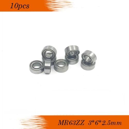Free Shipping 10 PCS MR63ZZ ABEC-5 Bearings 3x6x2.5 mm Miniature Ball Bearings L-630ZZ mr632z MR63