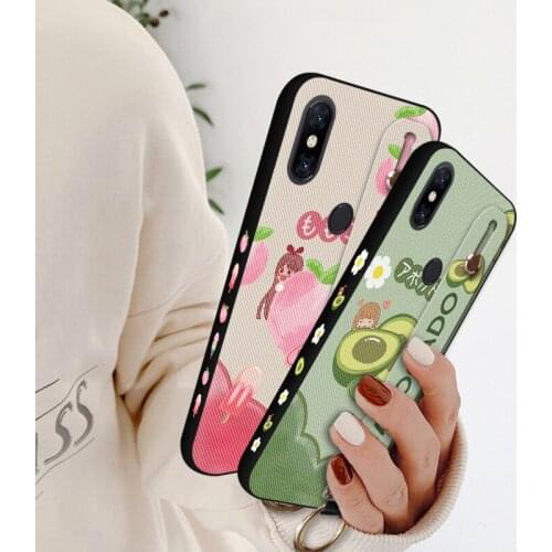 Wristband Bracket Fruit Case For Xiaomi Mi Mix 2S / MI MIX 2 Mix2 Silicone Back Cover For Xiaomi Mi Mix 3 Mix3